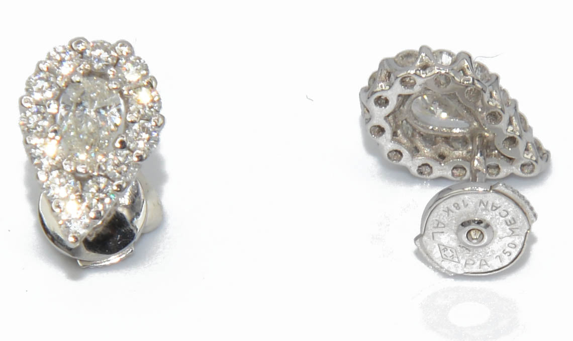 Boucles d'oreilles en diamants poires