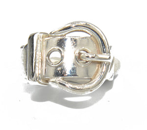 Bague Hermès en argent collection Boucle Sellier