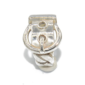 Bague Hermès en argent collection Boucle Sellier