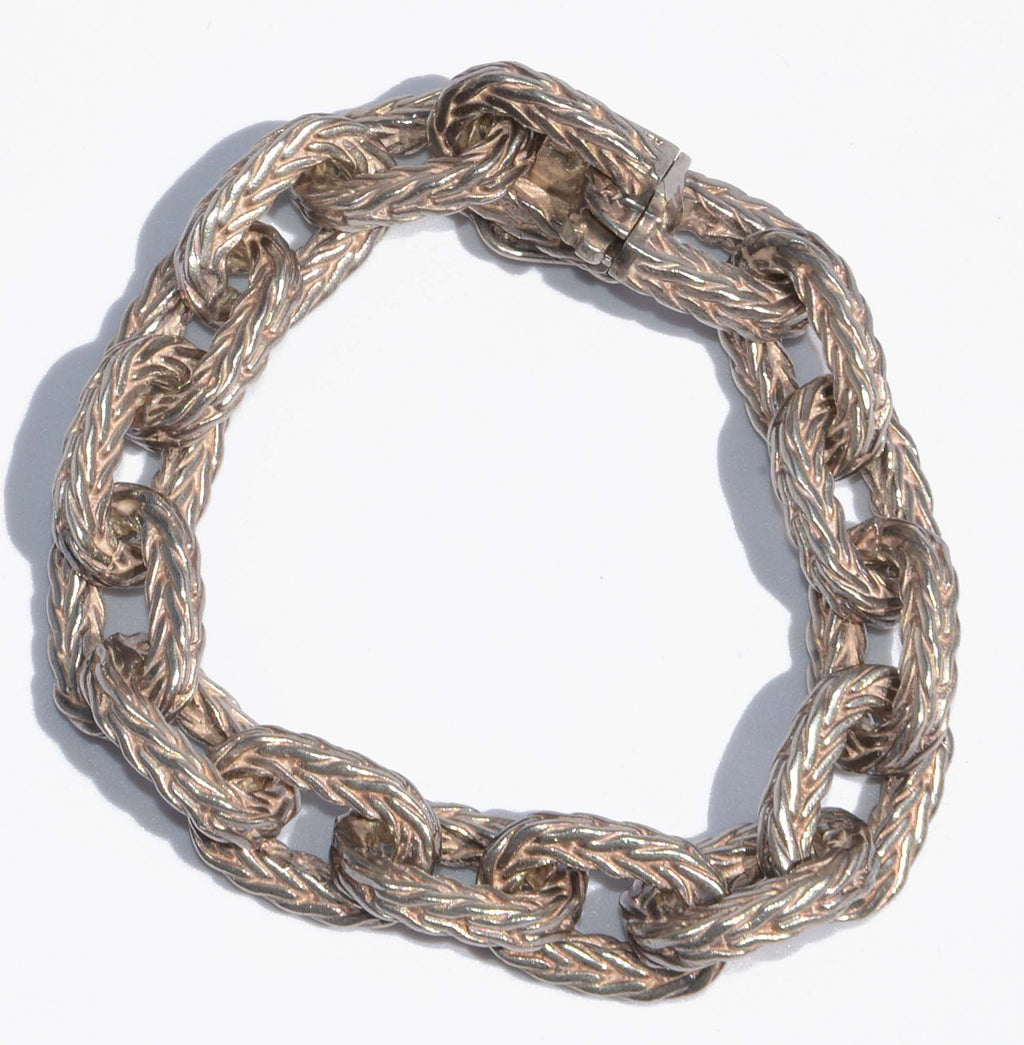 Bracelet en argent Hermès maillons tressés