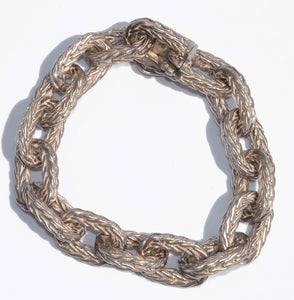 Bracelet en argent Hermès maillons tressés