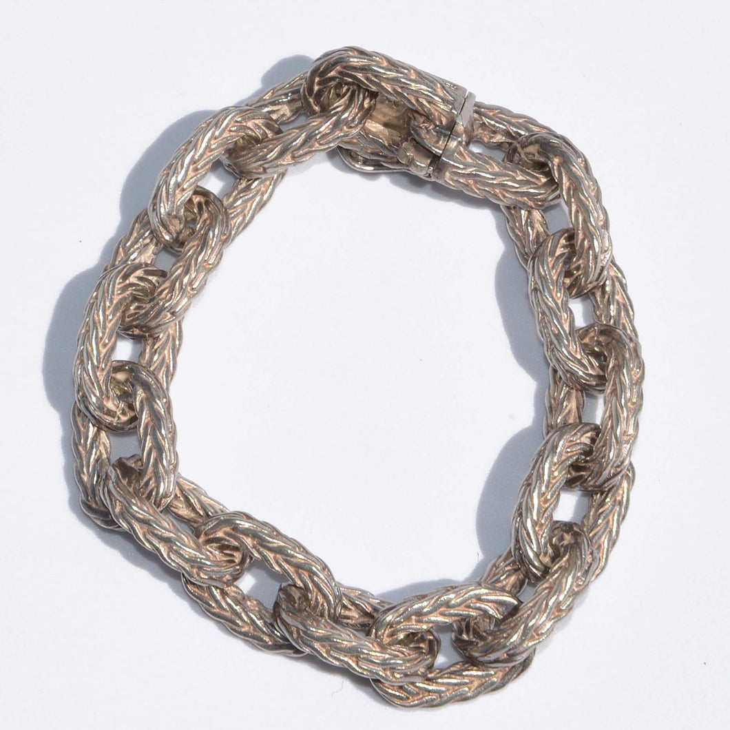 Bracelet en argent Hermès maillons tressés