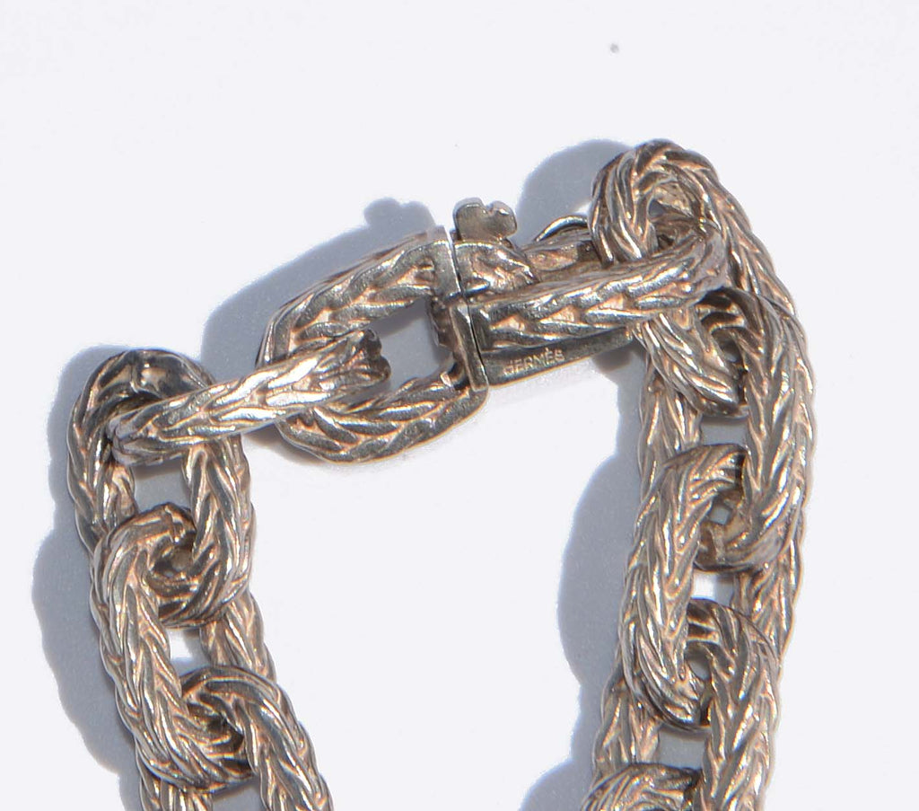 Bracelet en argent Hermès maillons tressés