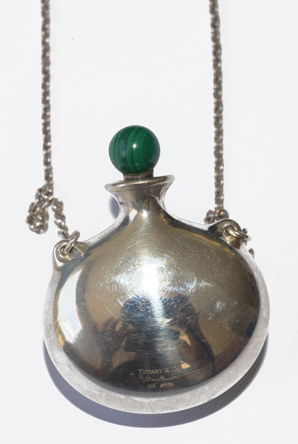 Pendentif flacon en argent de la maison Tiffany collection Elsa Peretti