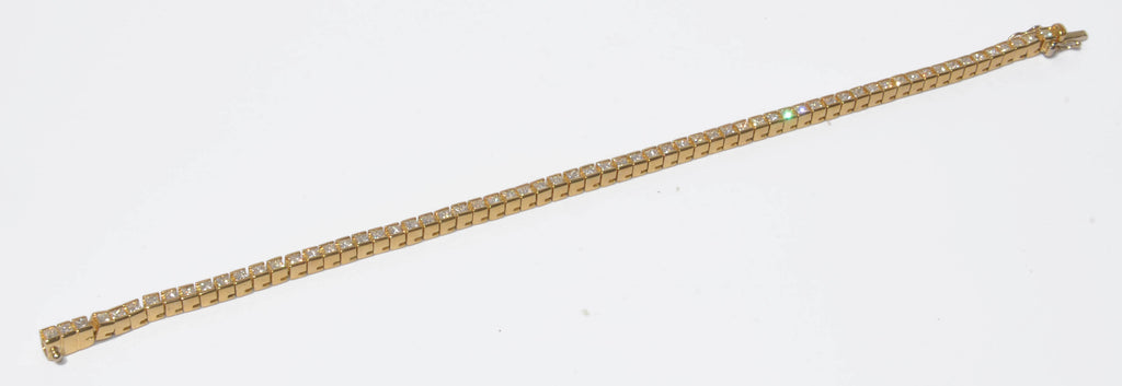 Bracelet riviere en or jaune en diamant princesse