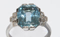 Bague en platine aigue marine