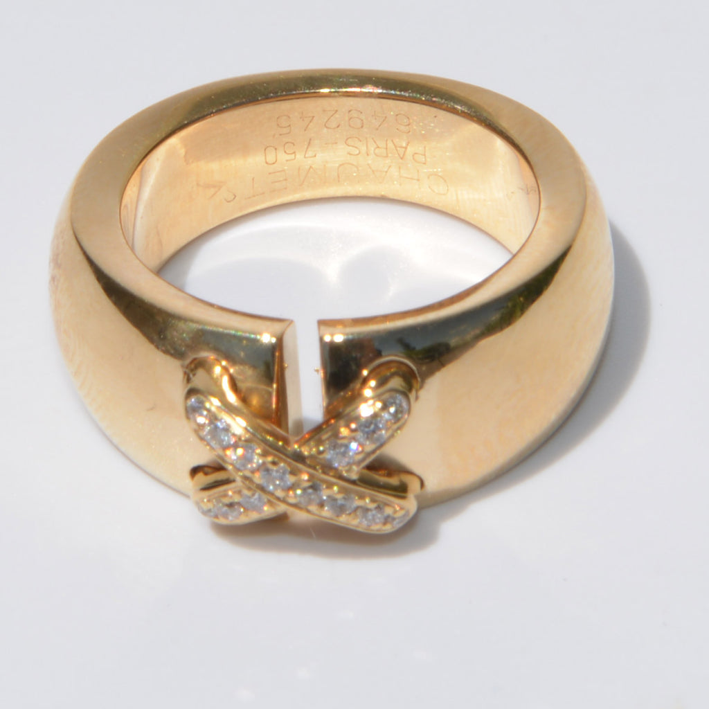 Bague Chaumet or jaune et diamants Doubles liens