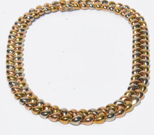 Collier Poiray 3 couleurs d'or modèle Tresse