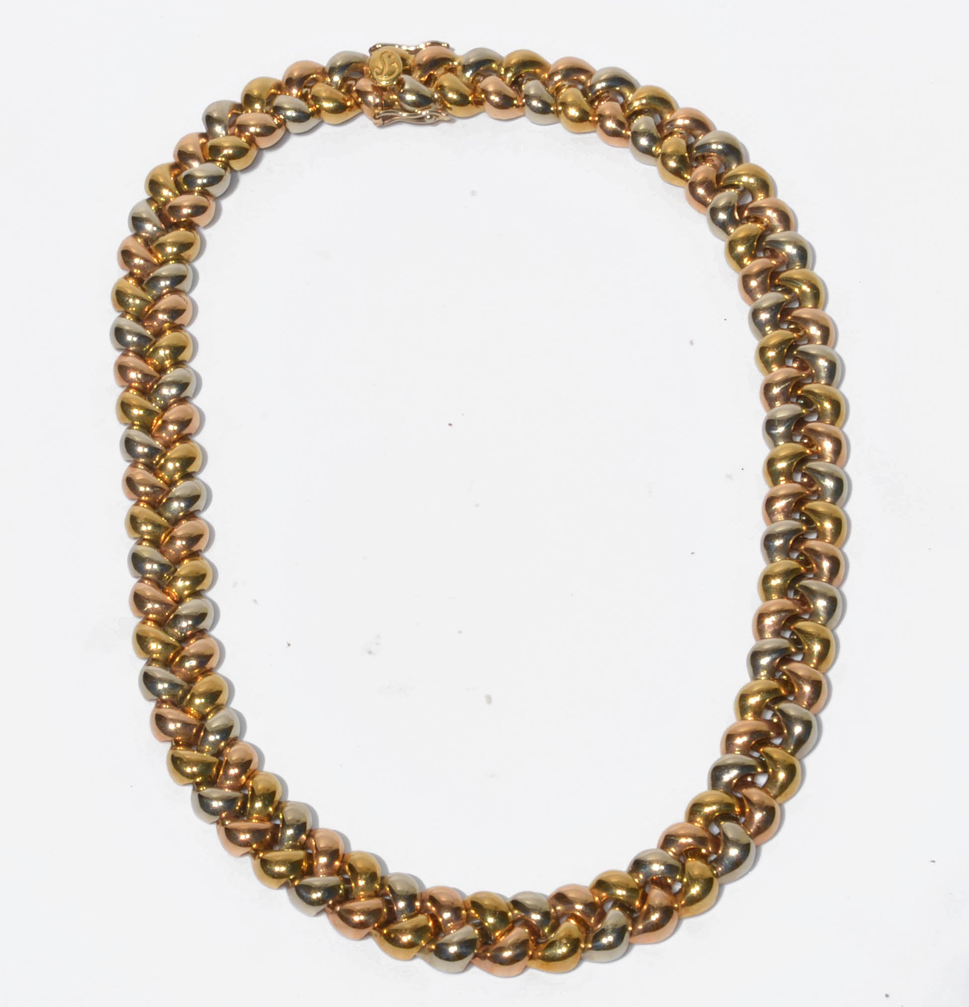 Collier Poiray 3 couleurs d'or modèle Tresse