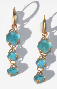 Paire de boucles d'oreilles de la maison Pomellato modèle Capri en topaze bleue et turquoise