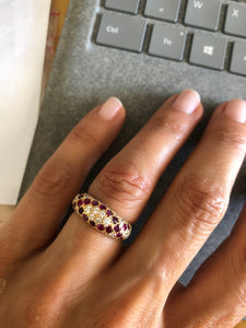Bague or jaune Boucheron rubis et diamants