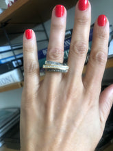 Charger l&#39;image dans la galerie, Bague bandeau or jaune et diamant cognacs

