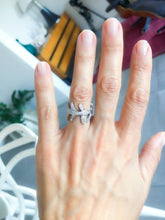 Charger l&#39;image dans la galerie, Bague or gris feuillages en diamant
