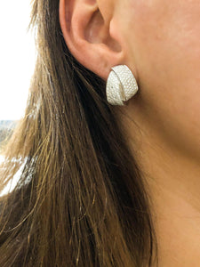 Double créole en or gris et diamant - adalgyseboutique