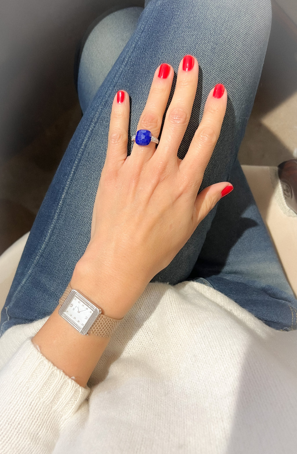 Bague de la maison Pomellato modèle Capri en or diamants et Lapis Lazuli