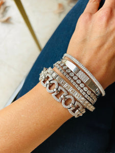 Bracelet riviere et or gris orné de diamant