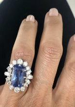 Charger l&#39;image dans la galerie, Bague entourage saphir naturel et diamant - adalgyseboutique
