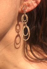 Charger l&#39;image dans la galerie, Boucles d&#39;oreilles or rose multi anneaux en diamant
