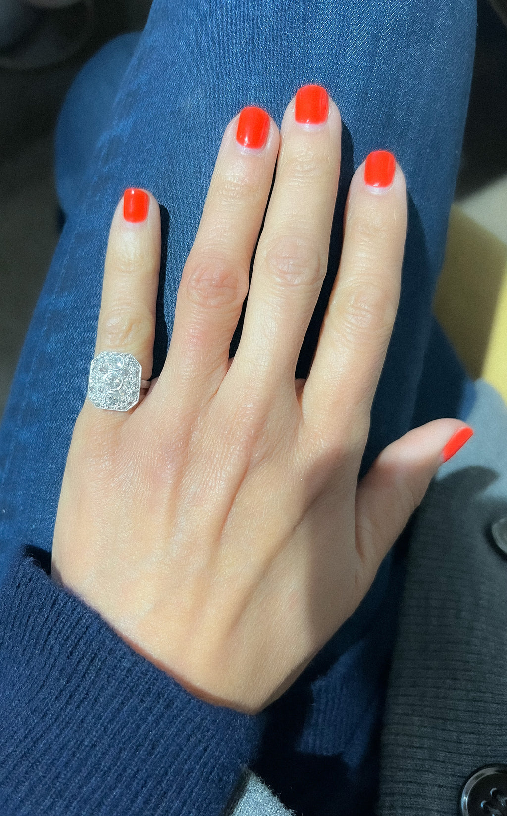 Bague en platine et diamants