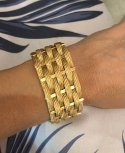 Bracelet en or jaune tissé