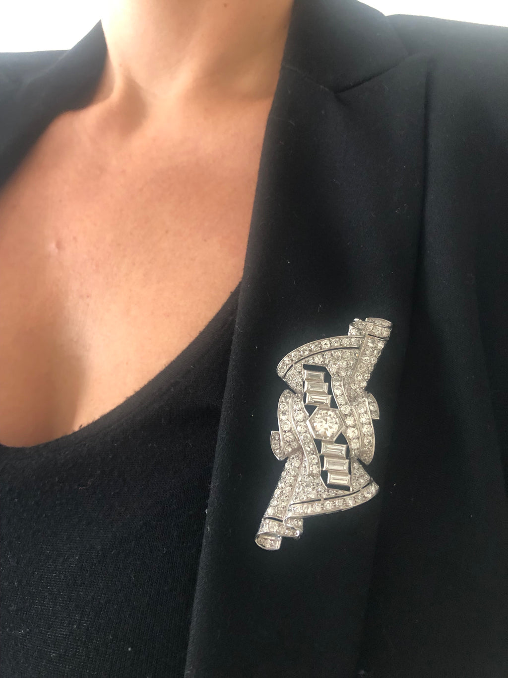 Broche en platine et diamants