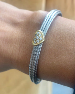 Bracelet acier ,or et diamants de la maison Fred modèle force 10
