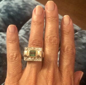 Bague Tank Tourmaline verte - adalgyseboutique