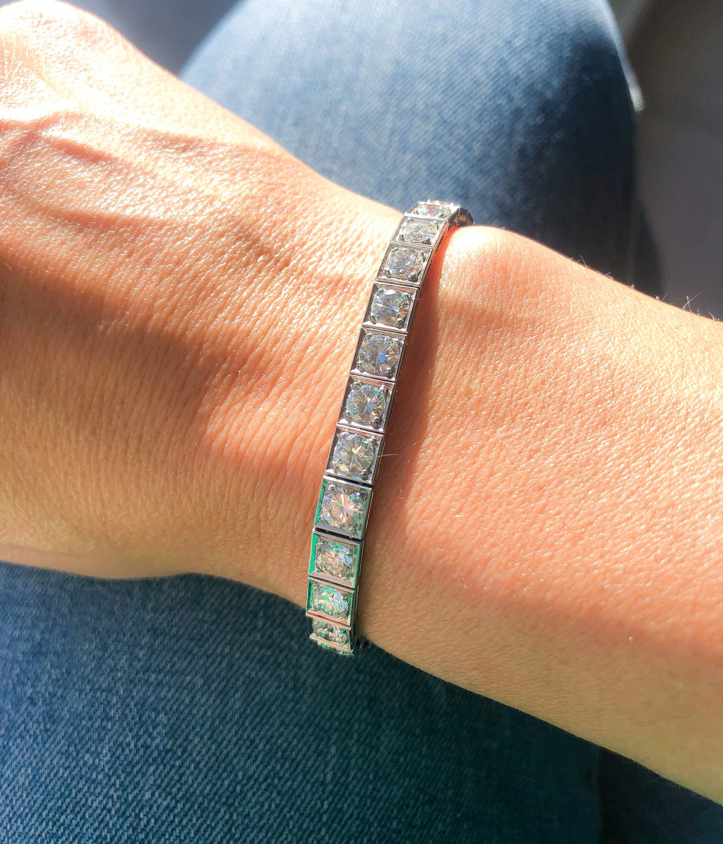 Bracelet rivière en diamant et platine