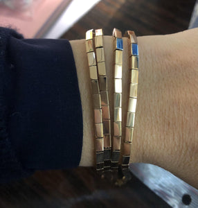 Bracelet or rose 18k formant des maillons rectangles - adalgyseboutique