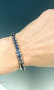 Bracelet en or rose Napoléon III orné de saphirs