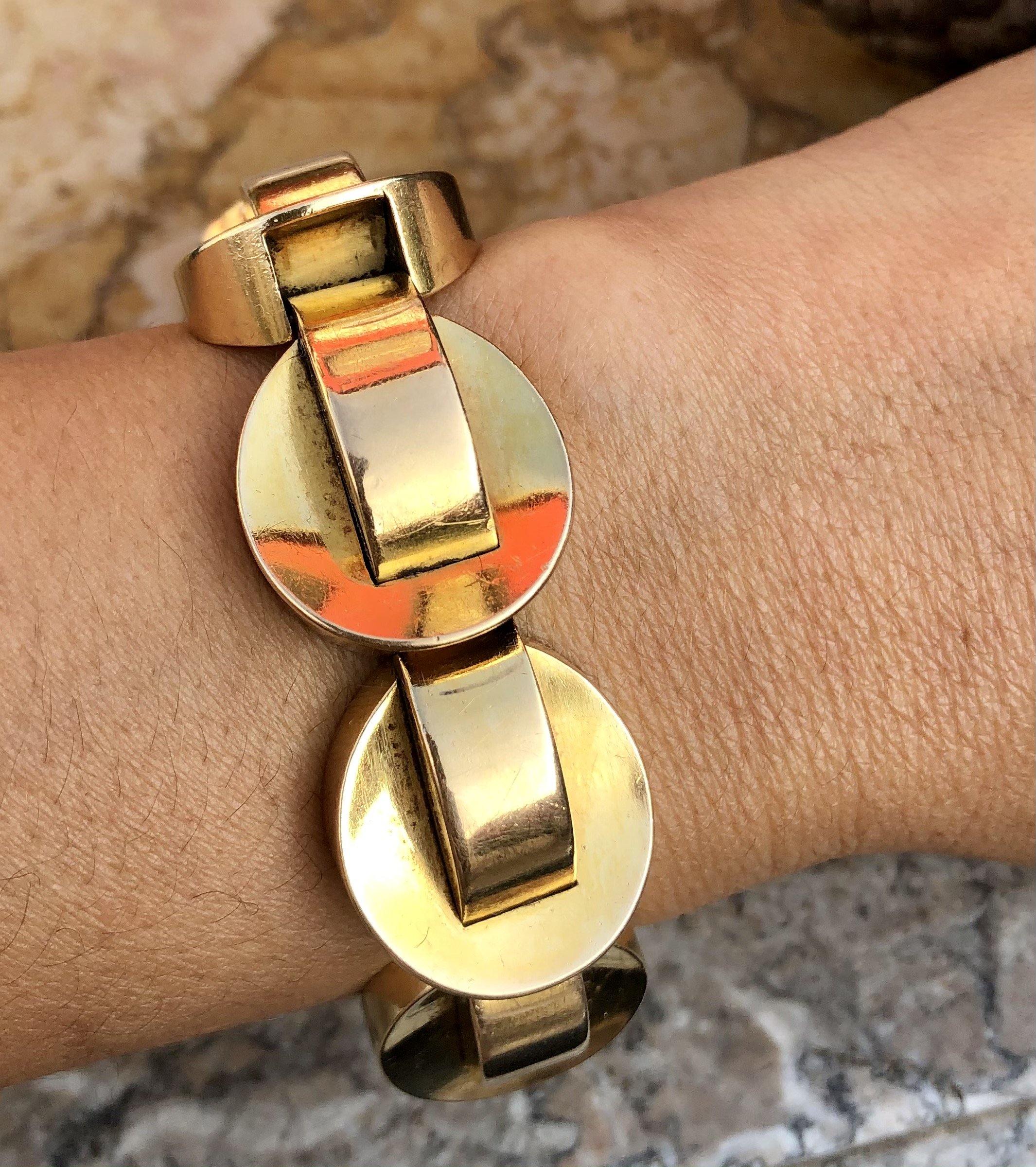 Bracelet Tank en or jaune - adalgyseboutique