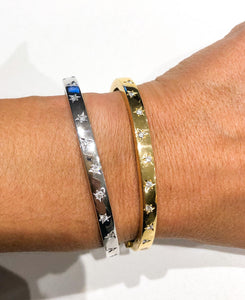 Bracelet jonc or blanc forme ruban - adalgyseboutique