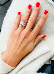 Bague dôme platine diamant