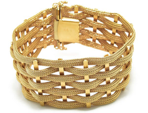 Bracelet en or jaune tissé