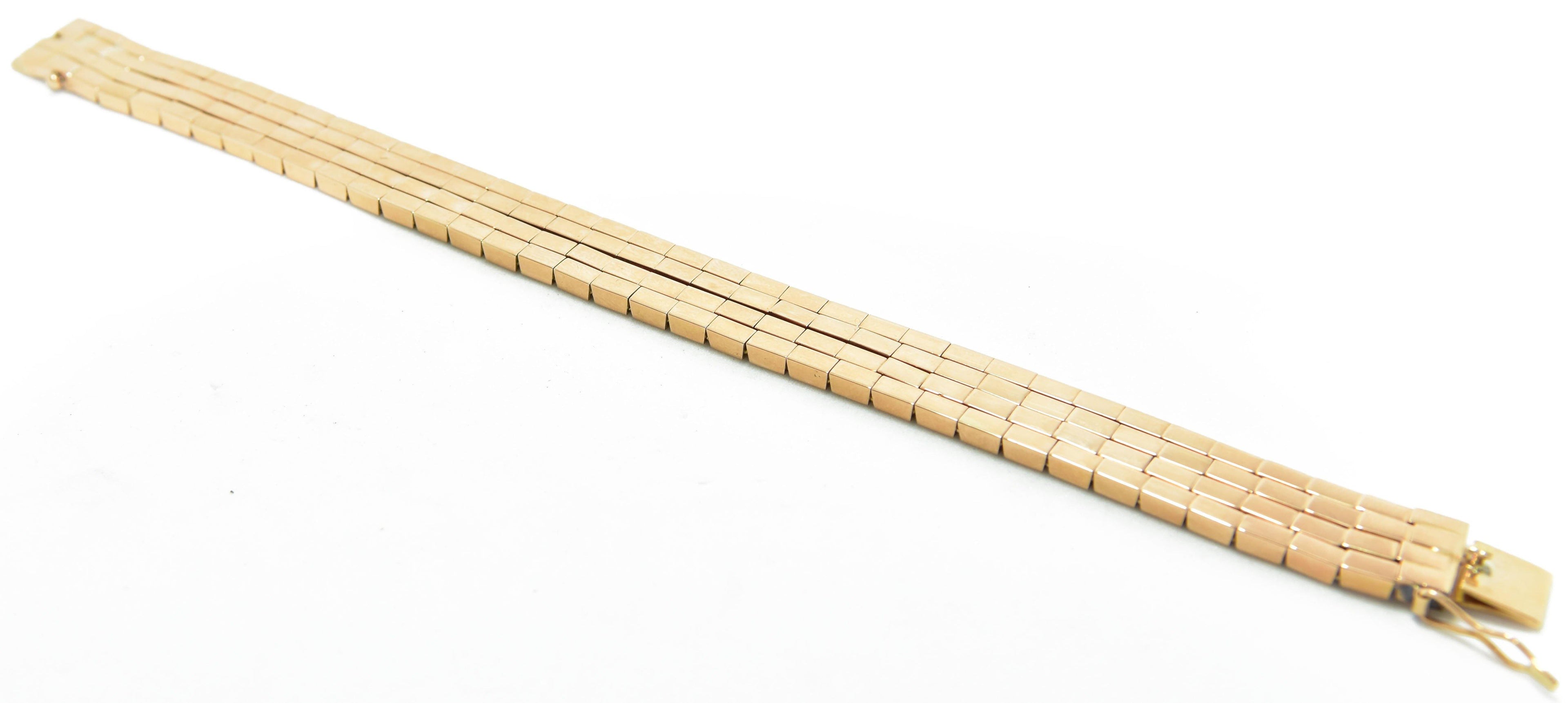 Bracelet or rose 18k formant des maillons rectangles - adalgyseboutique