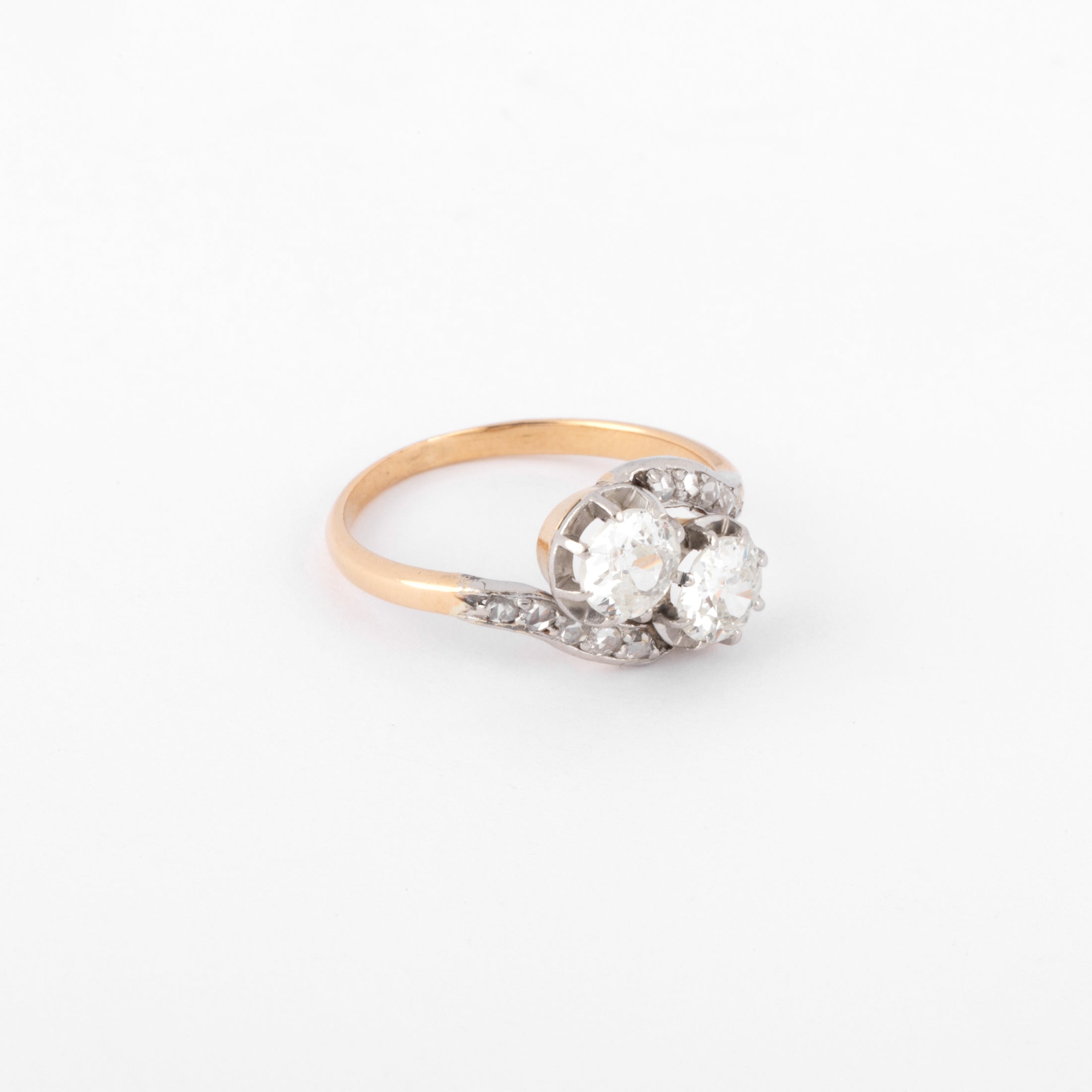 Bague Toi & Moi en diamant platine et or