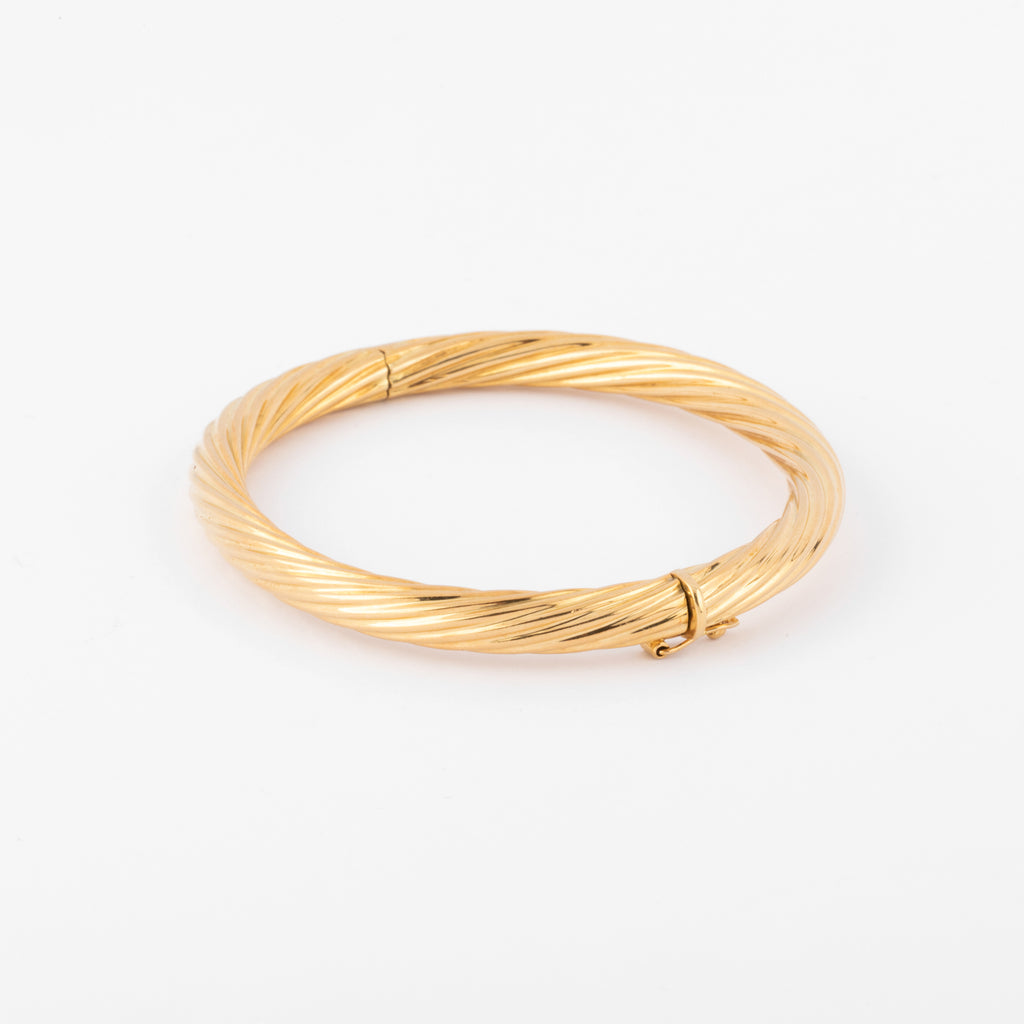 Bracelet jonc fermé torsadé or jaune