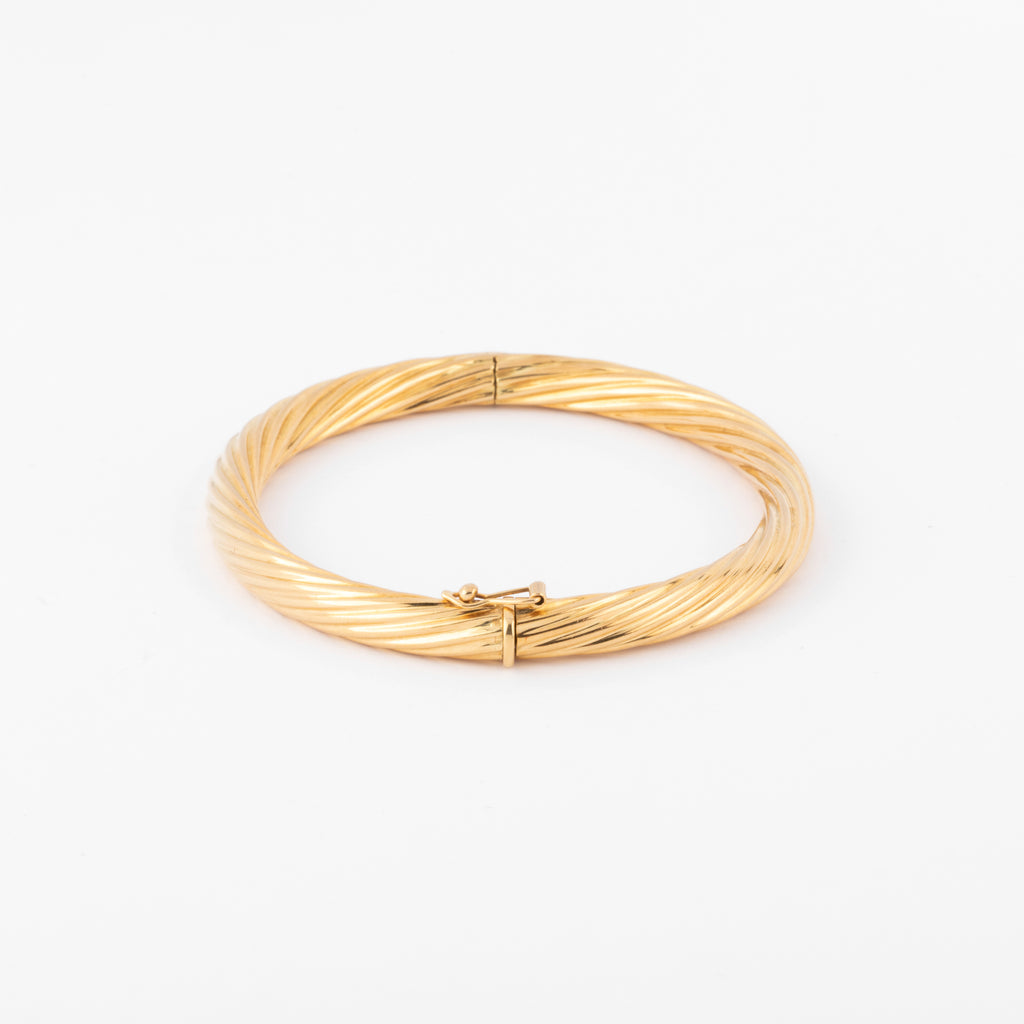 Bracelet jonc fermé torsadé or jaune