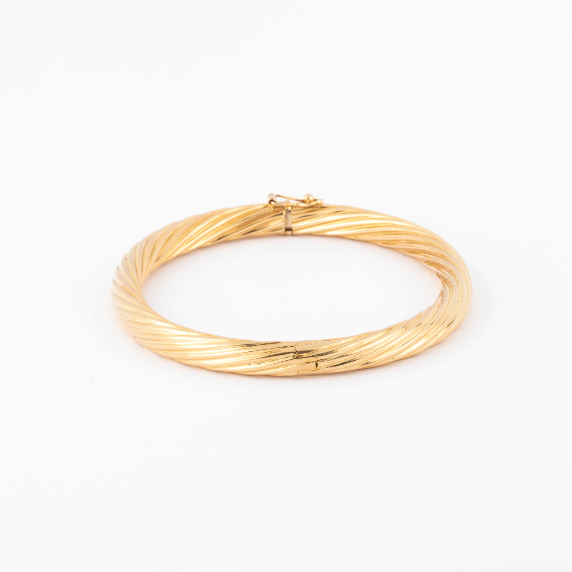 Bracelet jonc fermé torsadé or jaune