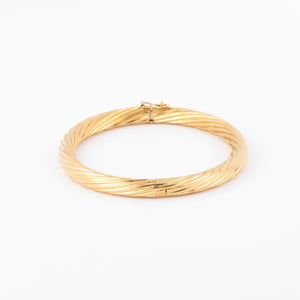 Bracelet jonc fermé torsadé or jaune