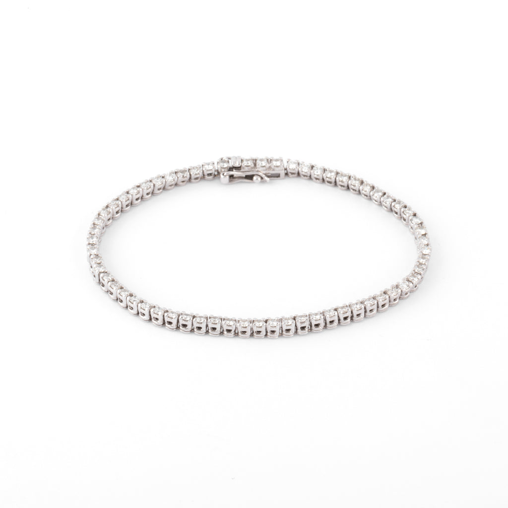 Bracelet rivière or gris en diamants