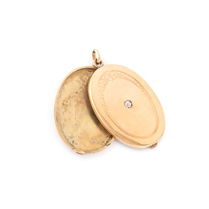 Pendentif en or jaune oval