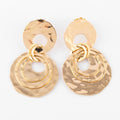 Boucles d'oreilles or jaune martelé