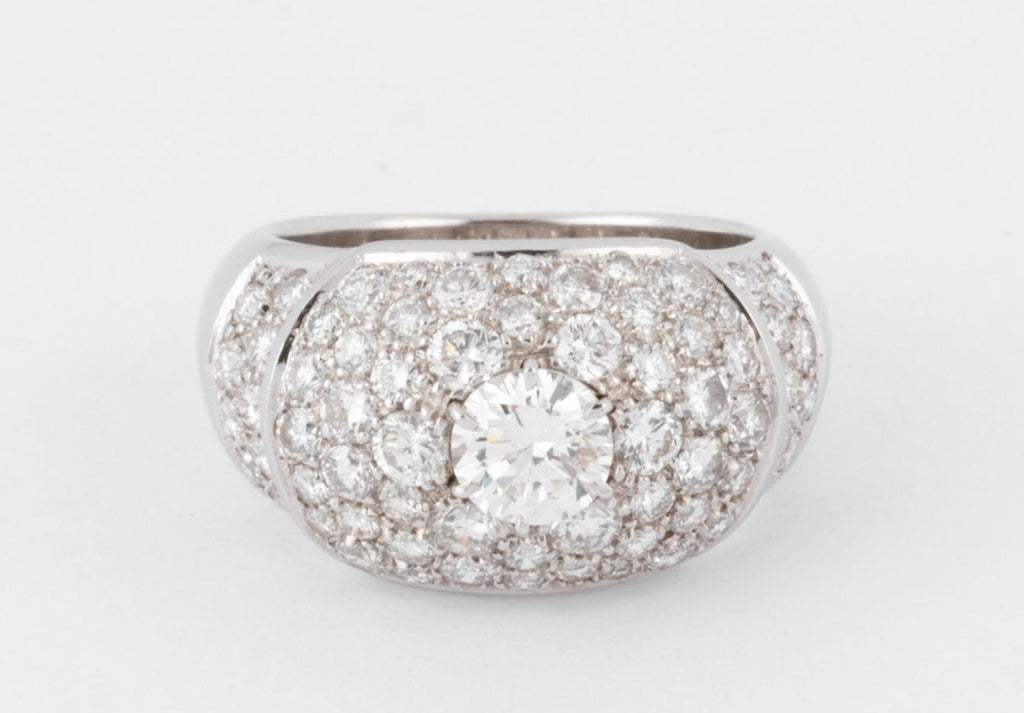 Bague jonc pavée de diamant de diamant