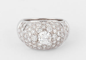 Bague jonc pavée de diamant de diamant