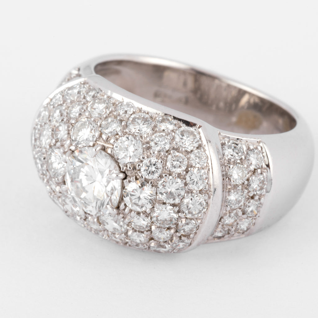Bague jonc pavée de diamant de diamant