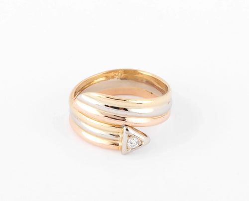 Bague 3 Ors avec un diamant