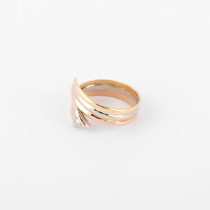 Bague 3 Ors avec un diamant