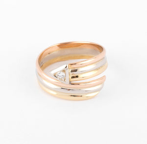 Bague 3 Ors avec un diamant