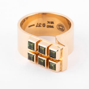 Bague or jaune et Peridot Georg Jensen